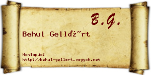 Behul Gellért névjegykártya